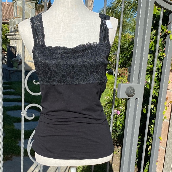 Tops - Steve Lace Cami Tank Medium Black